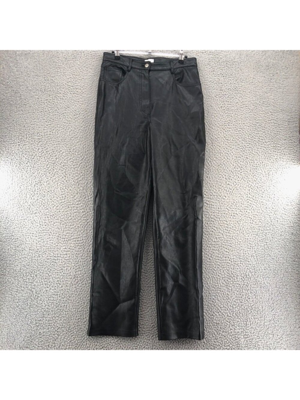 Aritzia Wilfred Pants Womens 10 Melina Black Polyurethane Vegan Leather Straight